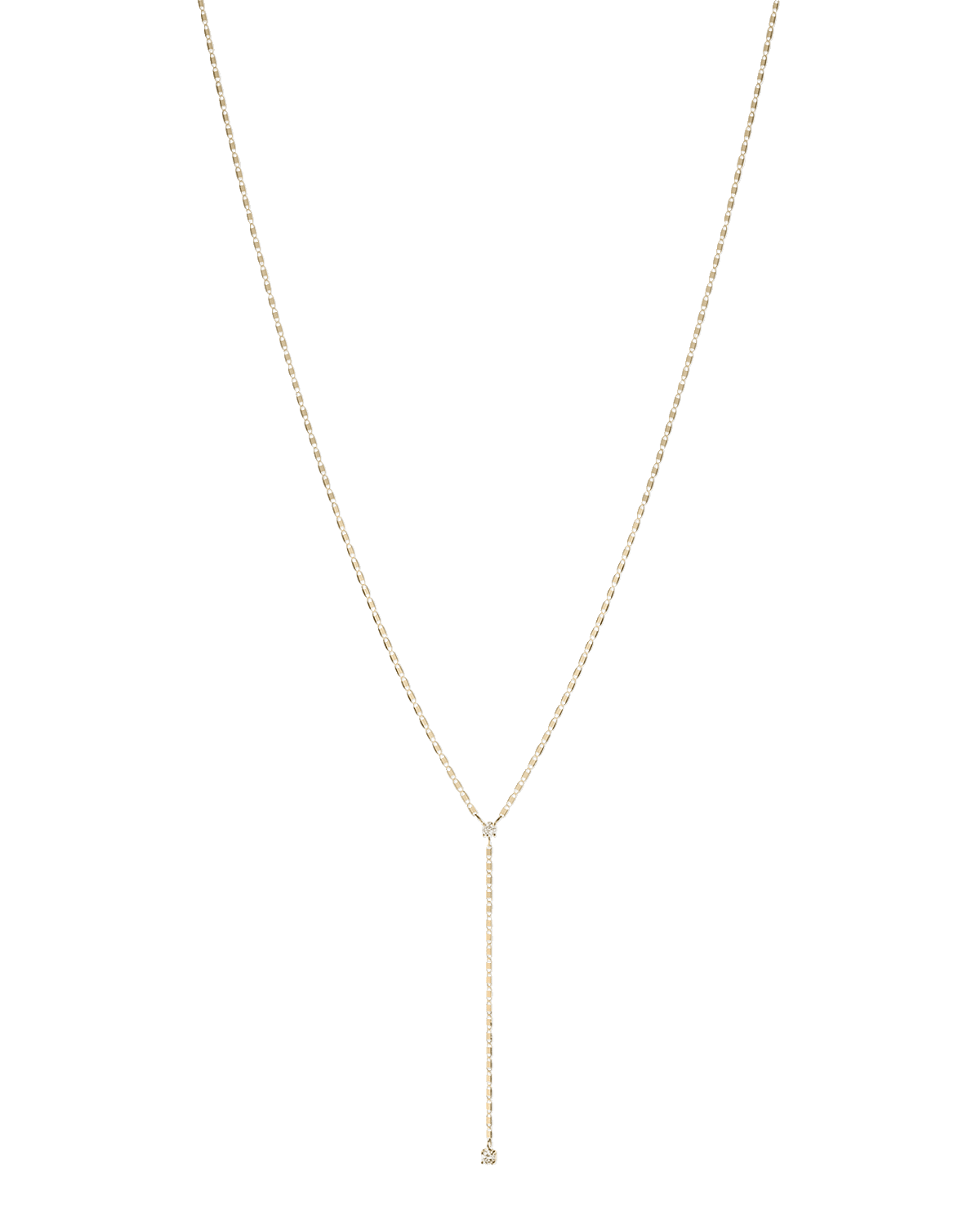 LANA 14k Yellow Gold Petite Nude Diamond Solo Lariat