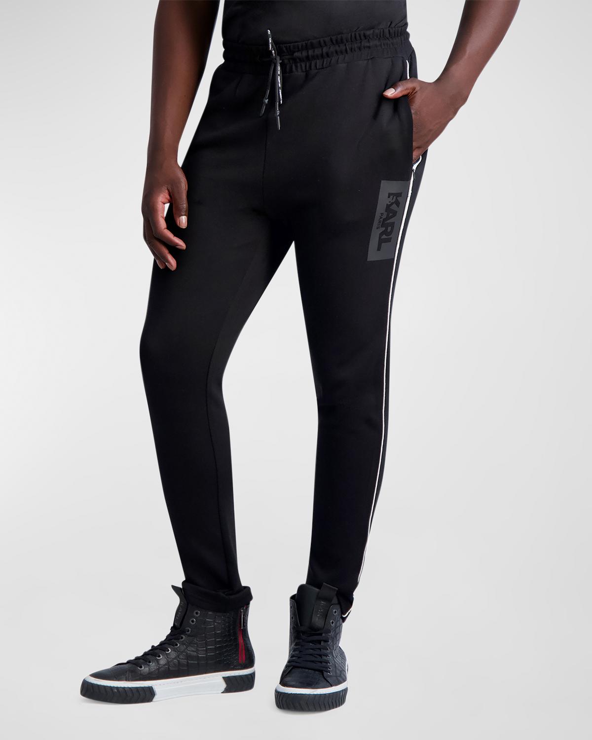 Karl Lagerfeld Paris Men's Logo Side Piping Track Pants
