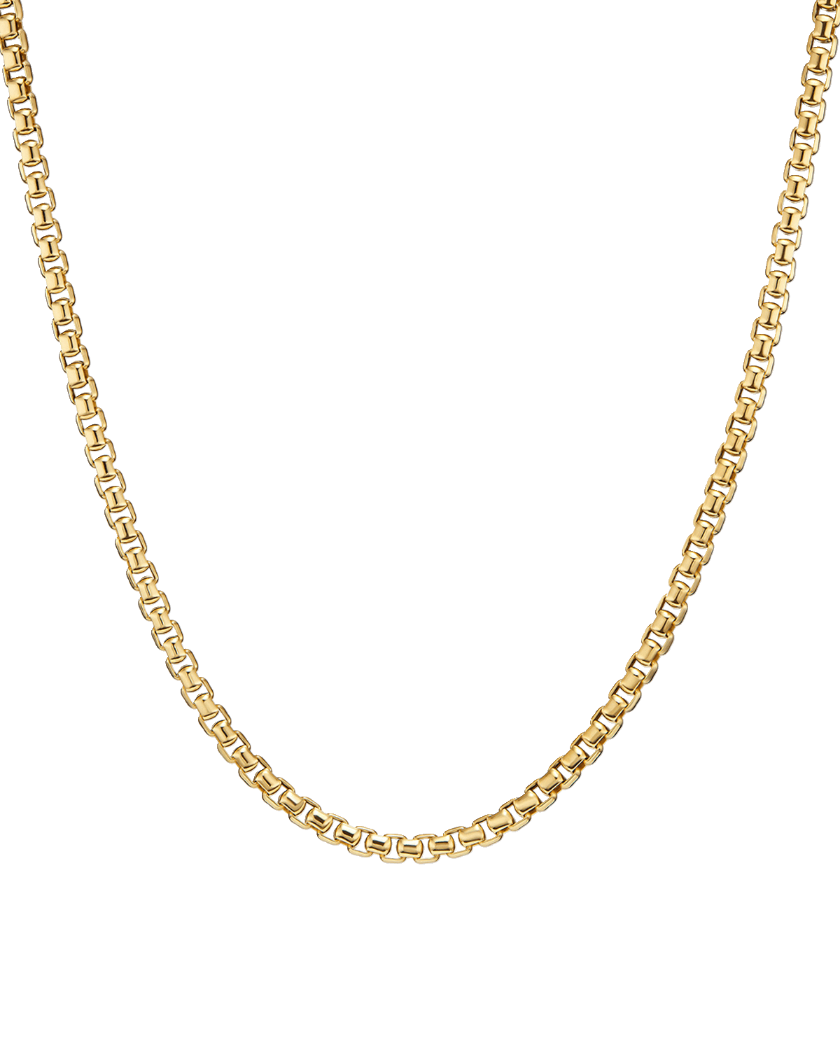 David Yurman Men's Box Chain Necklace in Silver, 3.6mm, 26"L Neiman