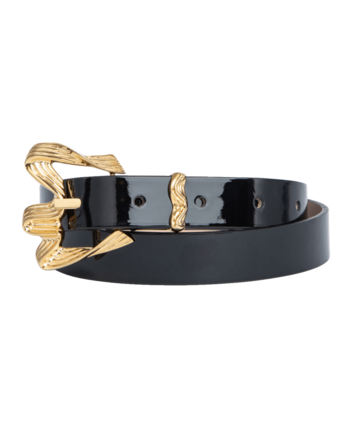 BY FAR Kat Croc-Embossed Leather Skinny Belt | Neiman Marcus