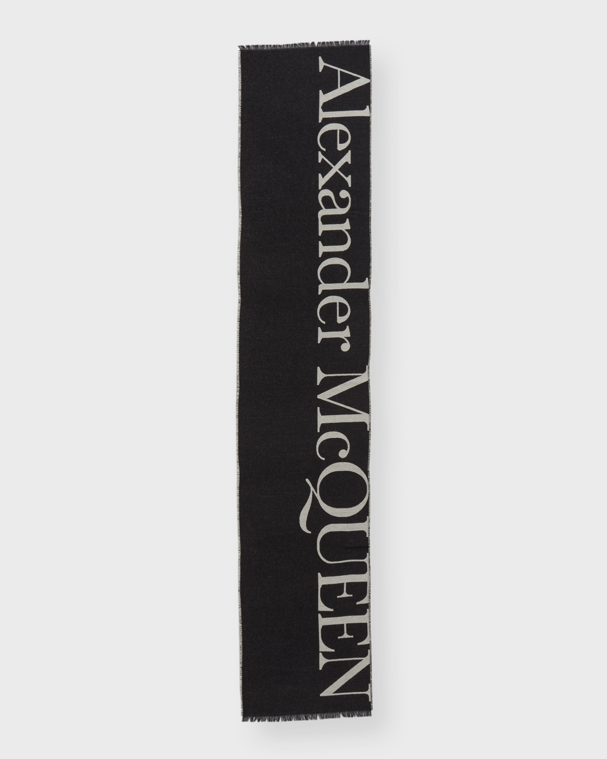 Alexander McQueen Jacquard Logo Wool-Silk Scarf