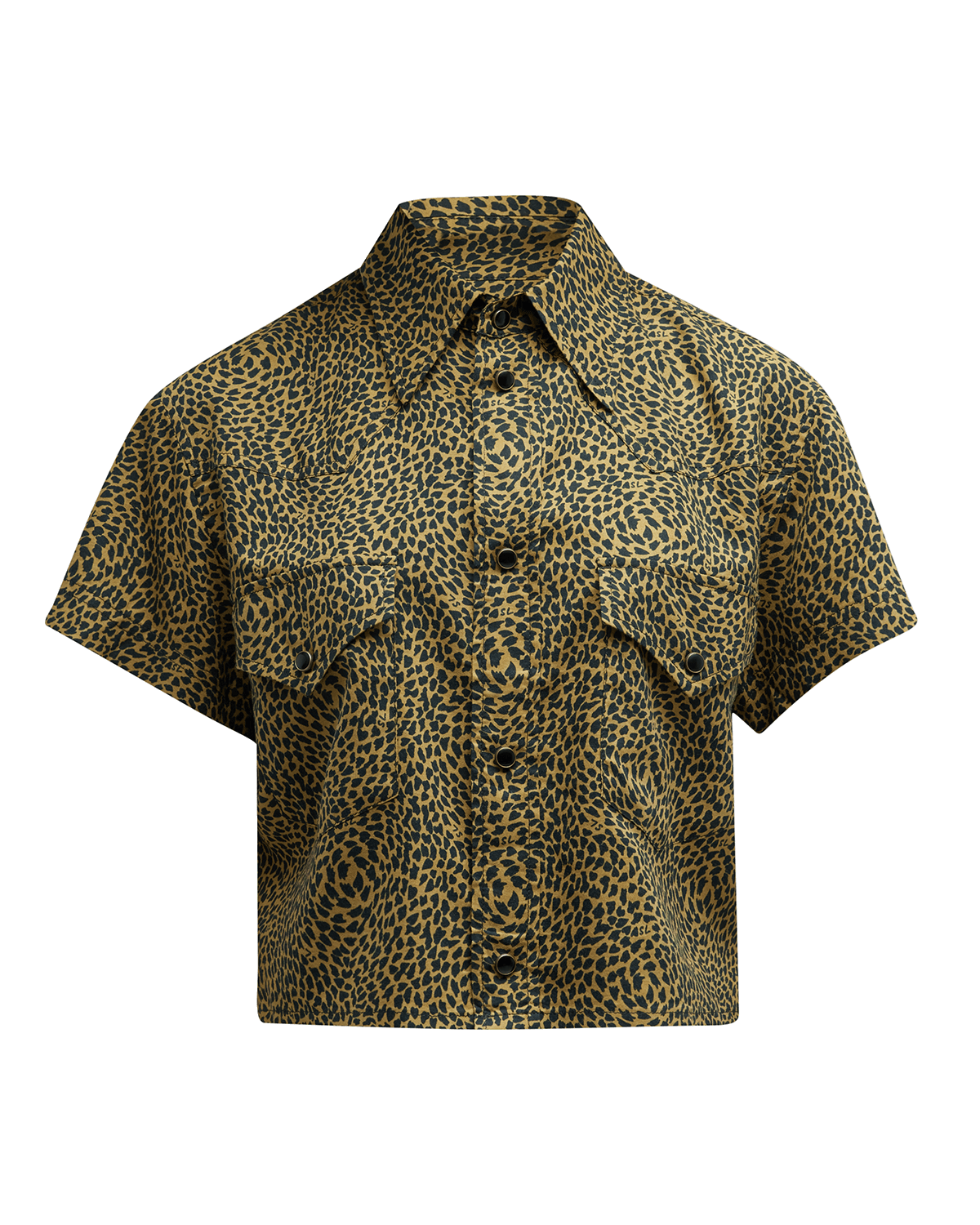 Saint Laurent Printed Crop Button-Front Shirt