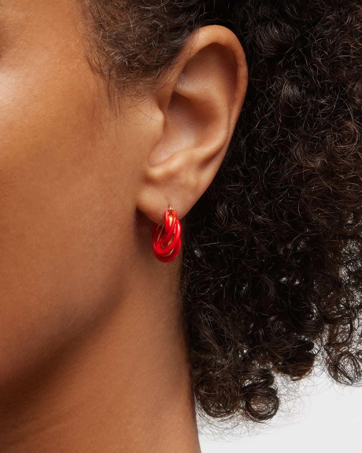 Bottega Veneta Pillar Twisted Hoop Earrings