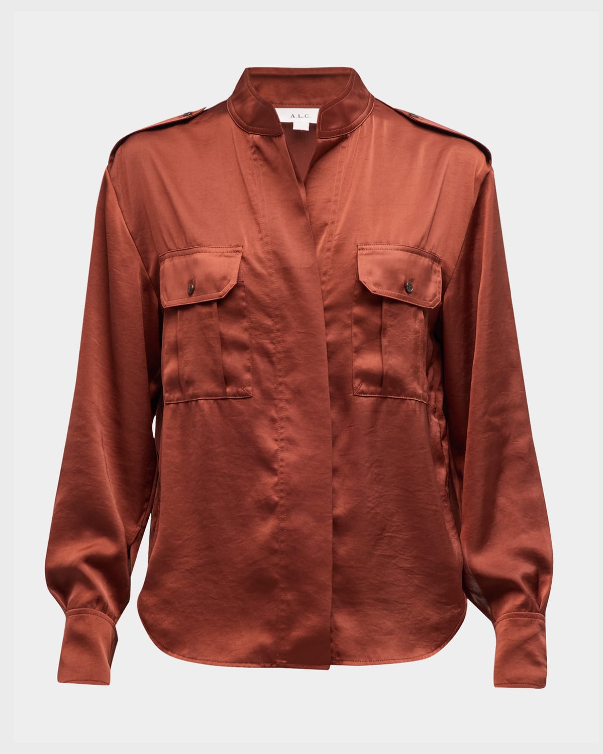 A.L.C. Oakley Hidden Button-Front Top