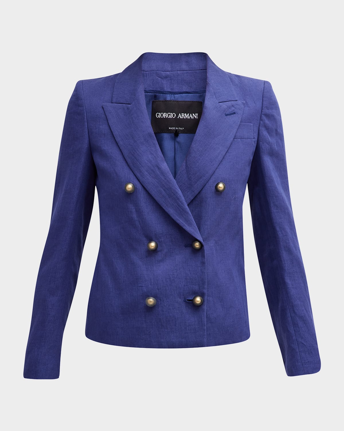 Giorgio Armani Double-Breasted Crop Silk Blazer