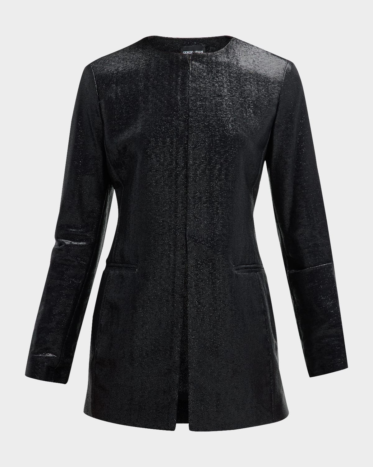 Giorgio Armani Sparkle Collarless Slim Jacket