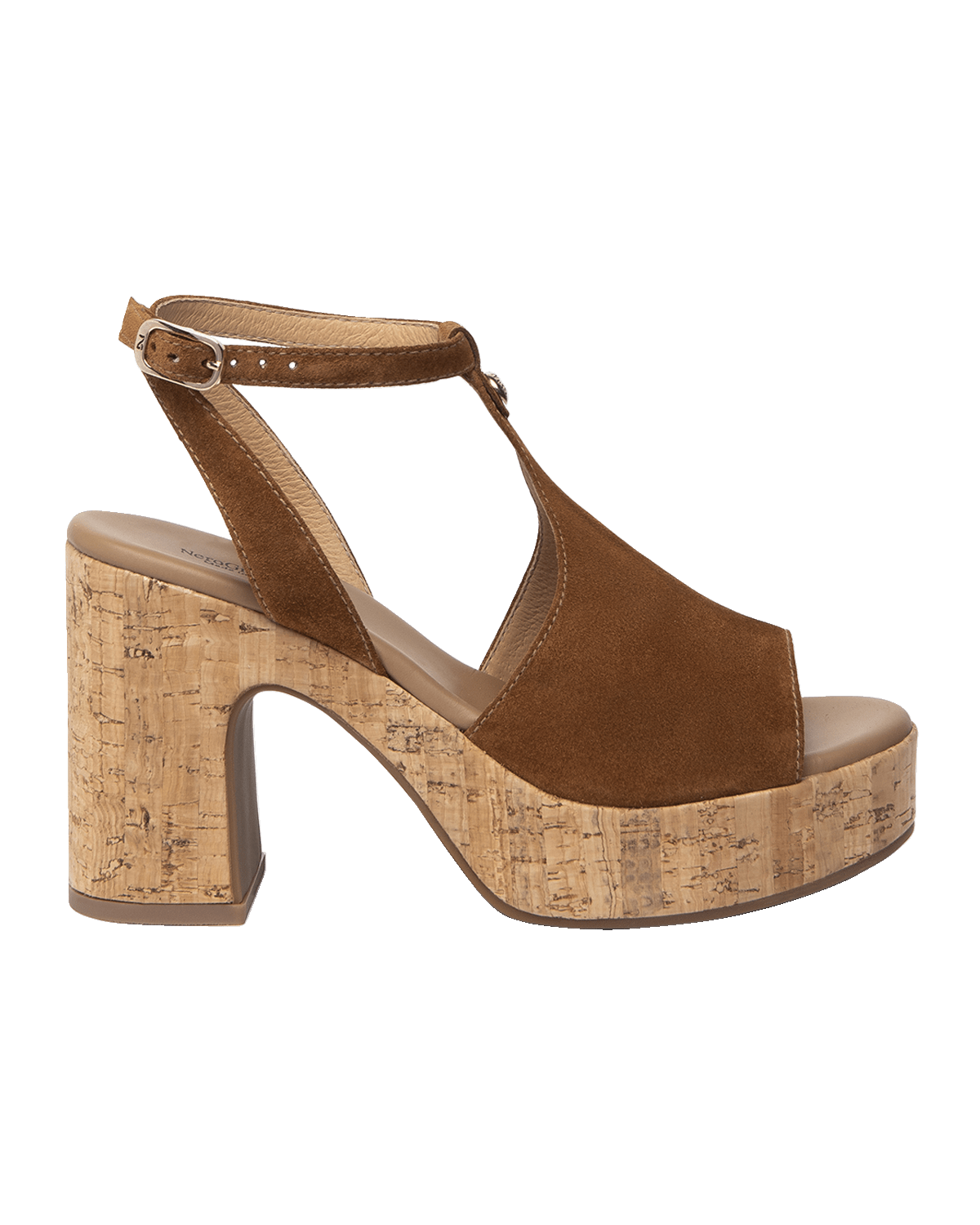 NeroGiardini Suede Ankle-Strap Platform Sandals