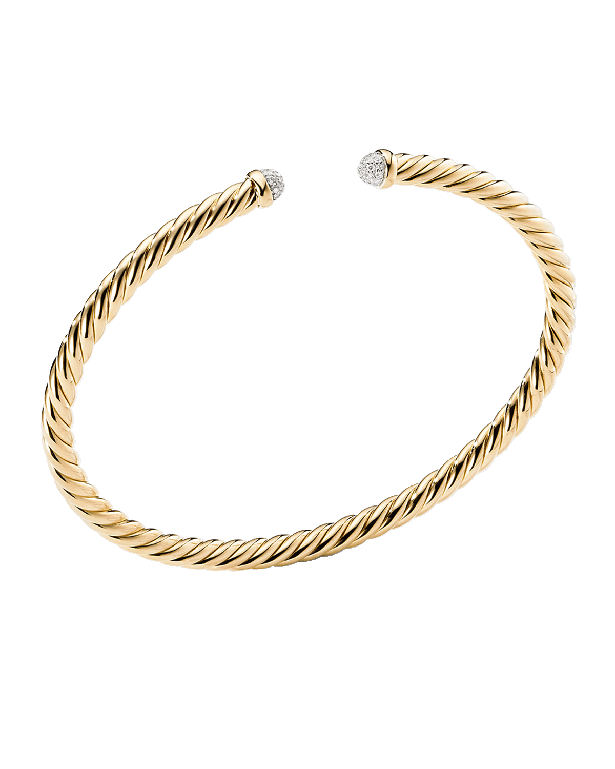 David Yurman Cablespira Bracelet with Diamonds in 18K Gold, 4mm
