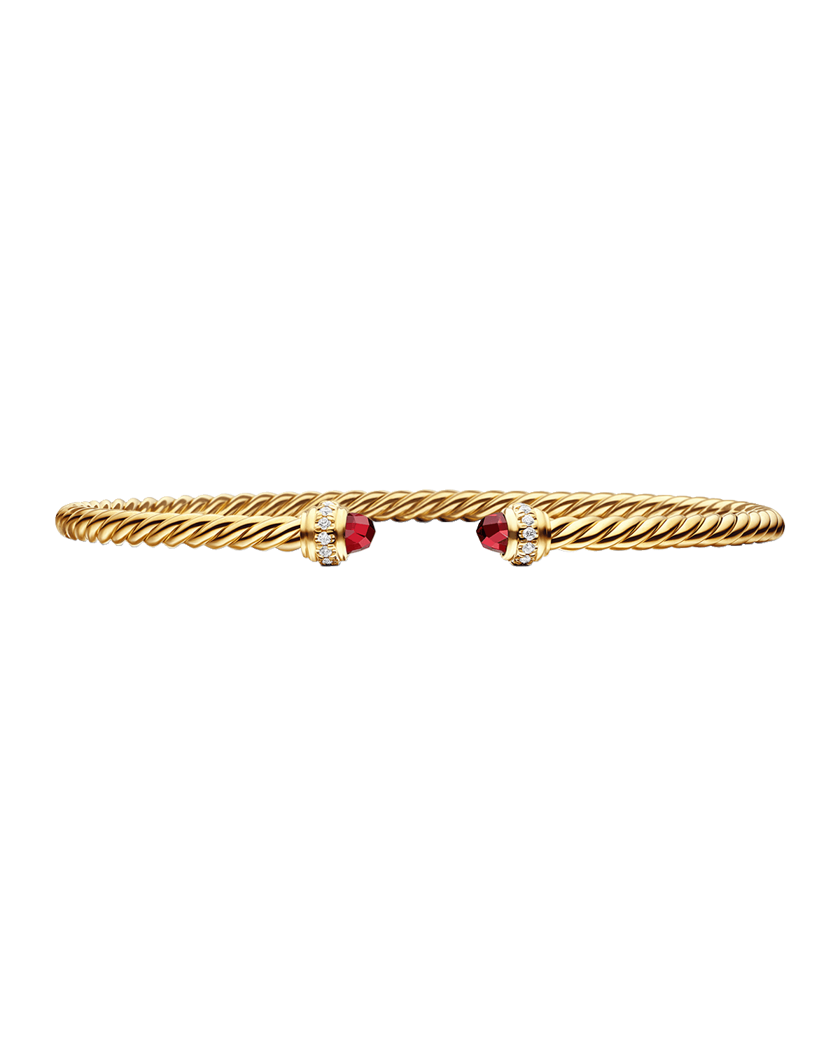 David Yurman 3mm Cablespira Bracelet with Gemstone and Diamonds in 18K Gold