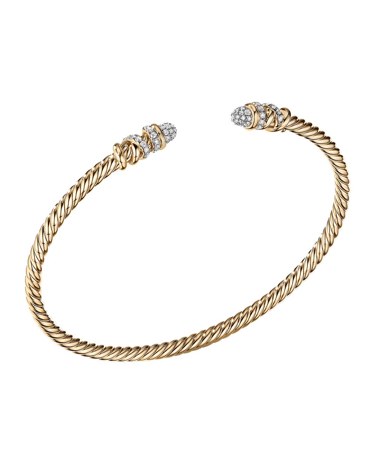 David Yurman Petite Helena Bracelet with Diamonds in 18K Gold, 3mm
