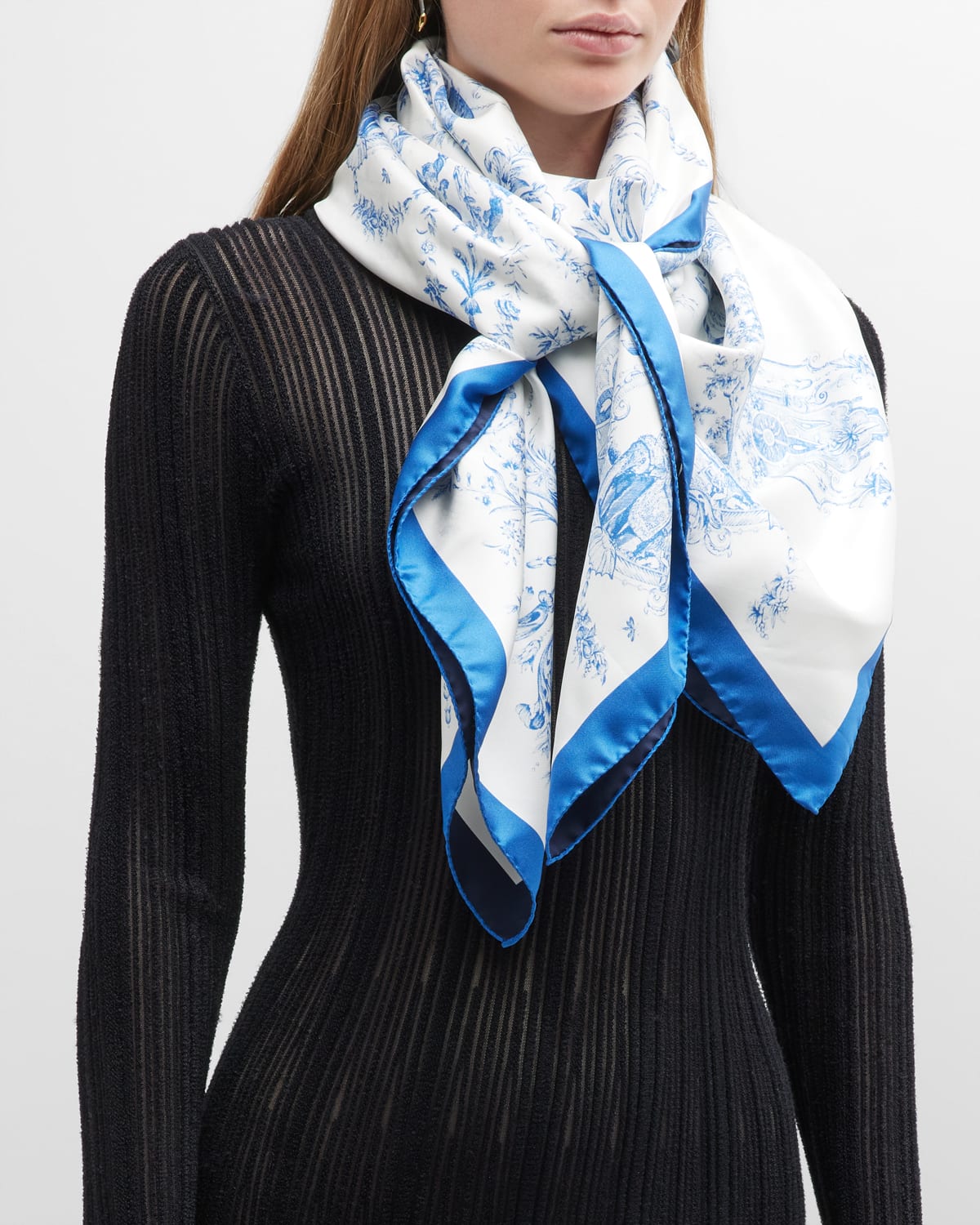 Rani Arabella Toile Double-Sided Silk Scarf