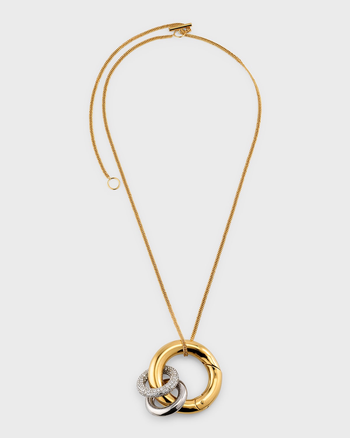 Jil Sander Two-Tone Zircon Pendant Necklace