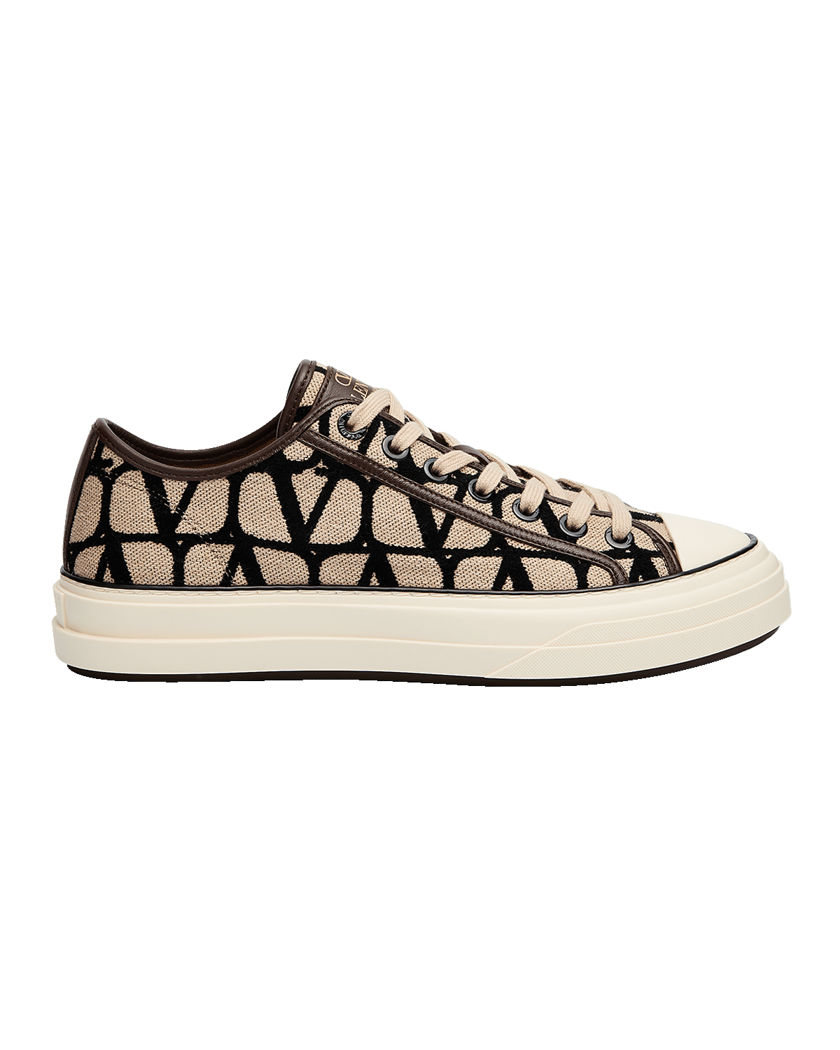 Valentino Garavani Men's Iconographe V-Logo Jacquard Canvas Low-Top Sneakers