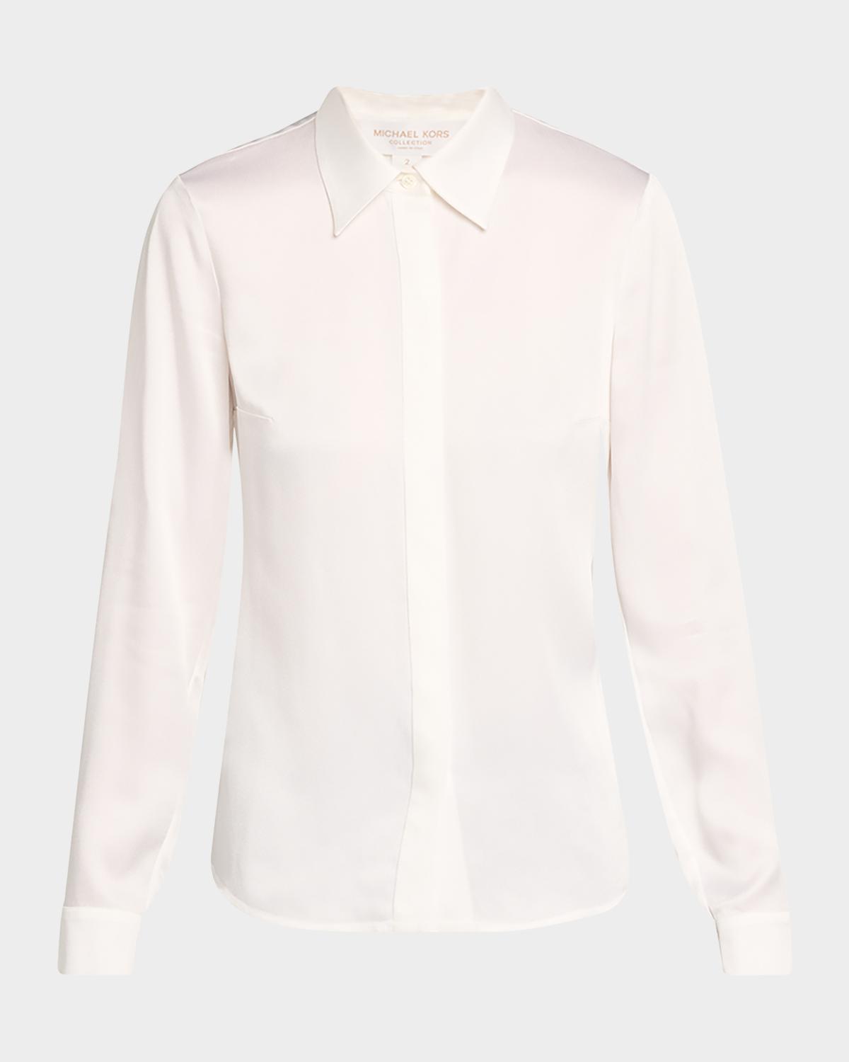 Michael Kors Collection Hansen Charmeuse Button-Front Shirt
