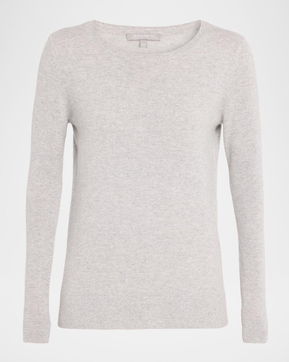 Neiman Marcus Cashmere Collection Cashmere Basic Crewneck Top
