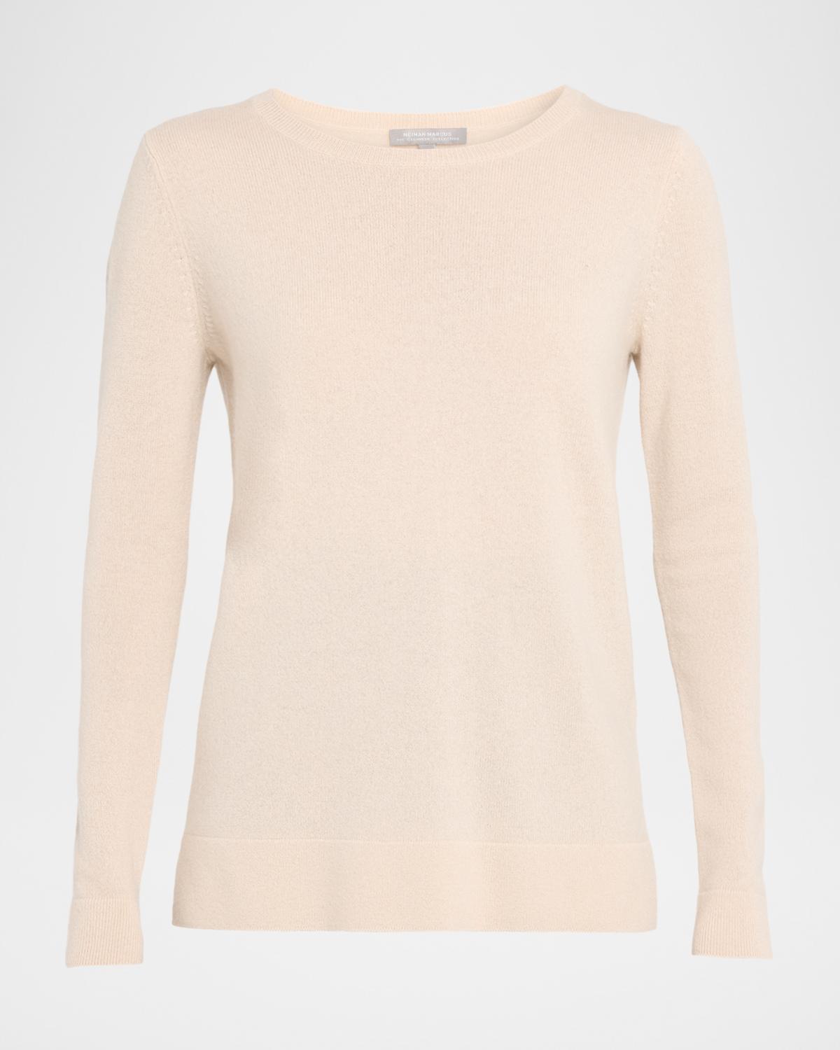 Neiman Marcus Cashmere Collection Cashmere Basic Crewneck Top