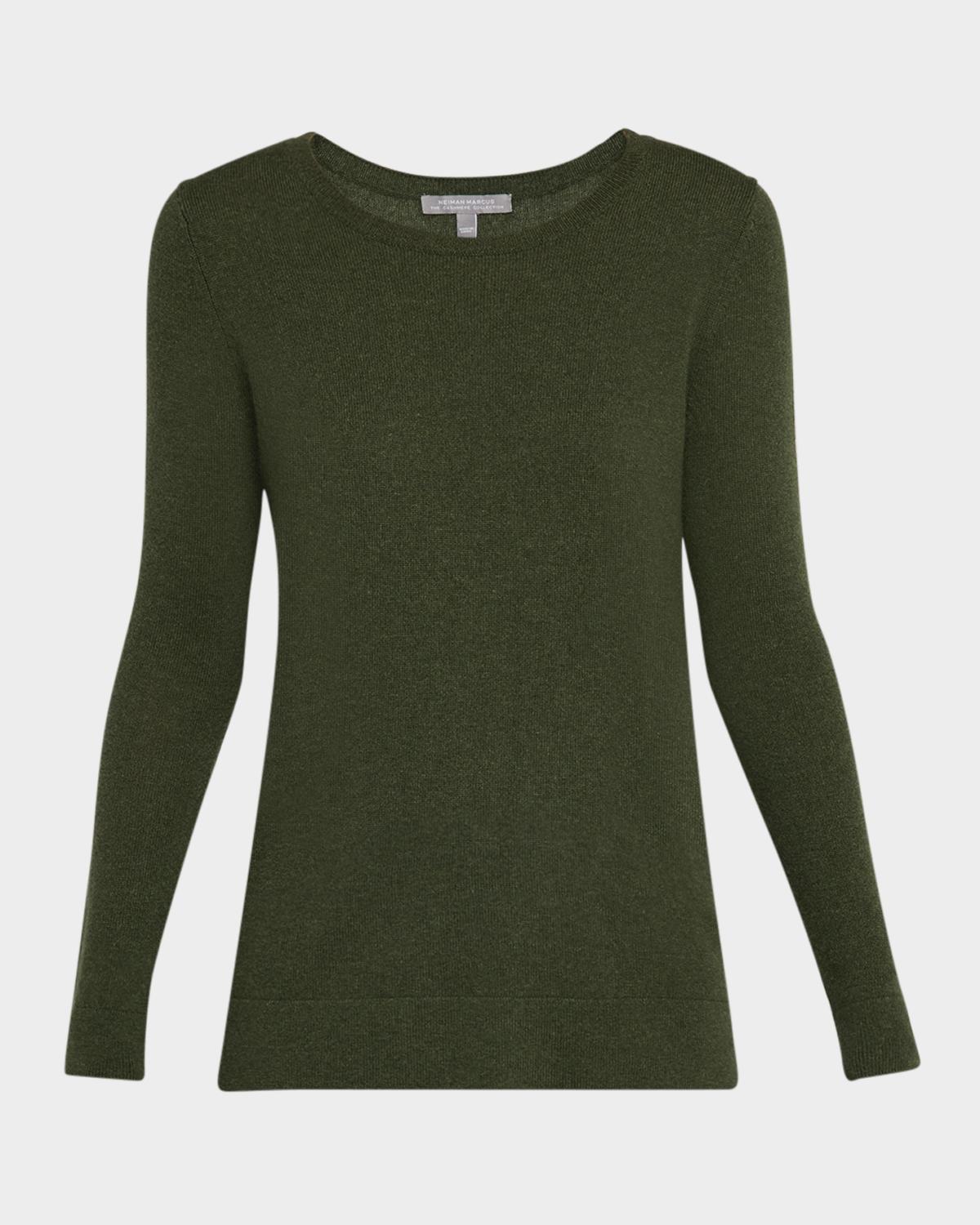Neiman Marcus Cashmere Collection Cashmere Basic Crewneck Top