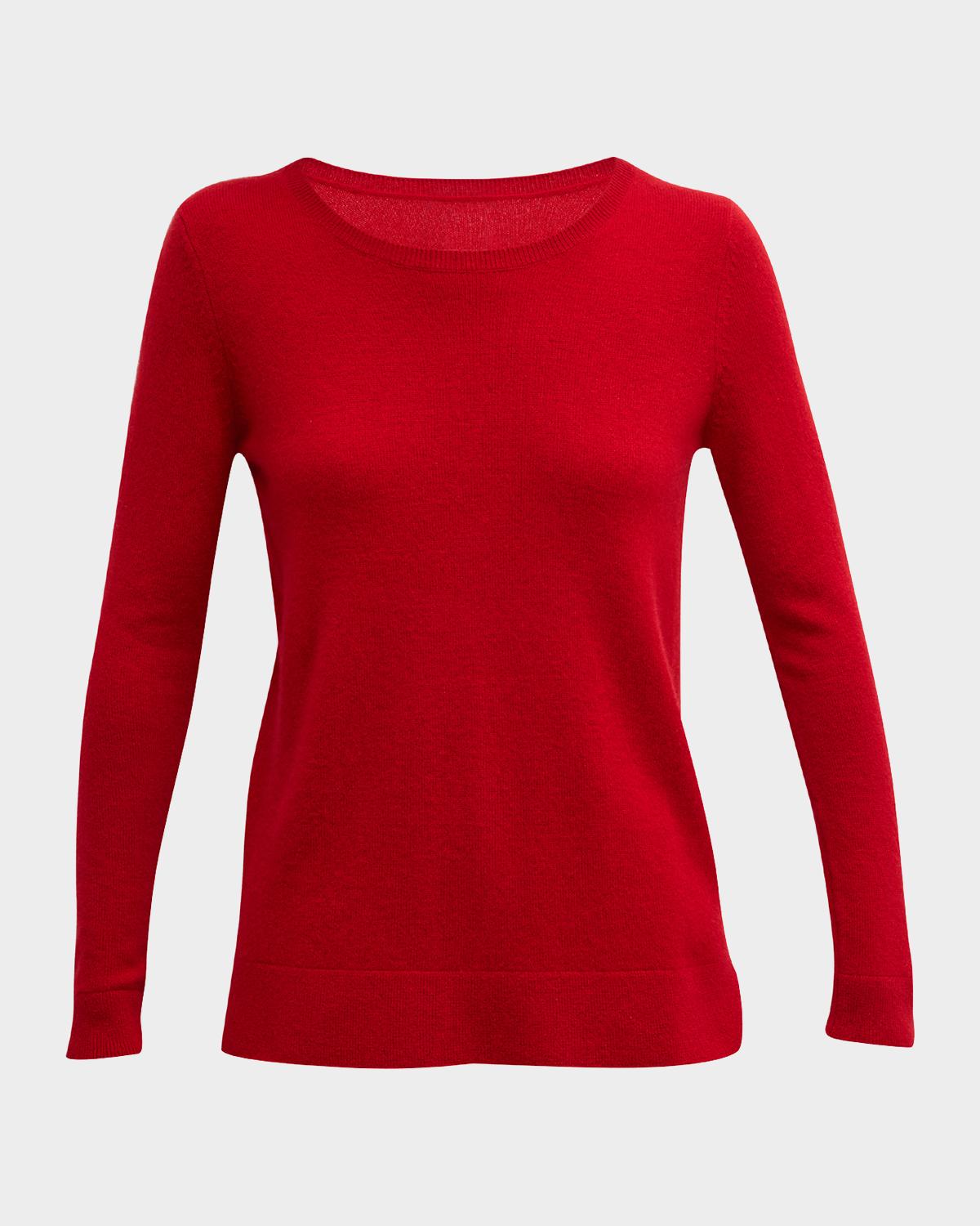 Neiman Marcus Cashmere Collection Cashmere Basic Crewneck Top