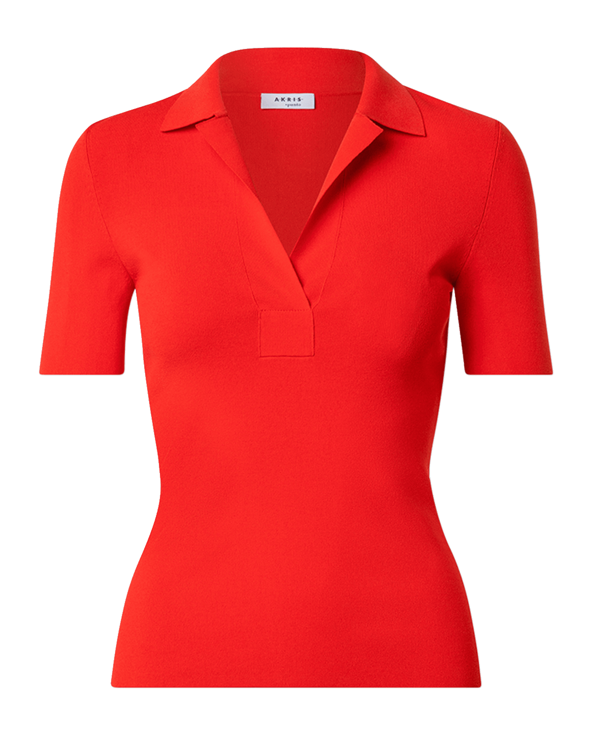Courreges Rib Knit Short-Sleeve Polo Shirt | Neiman Marcus