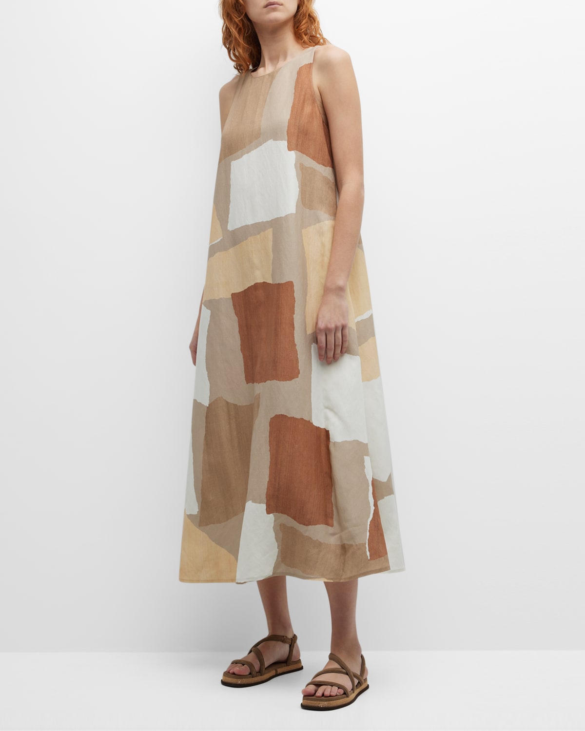 Fitted Linen Dress Neiman Marcus