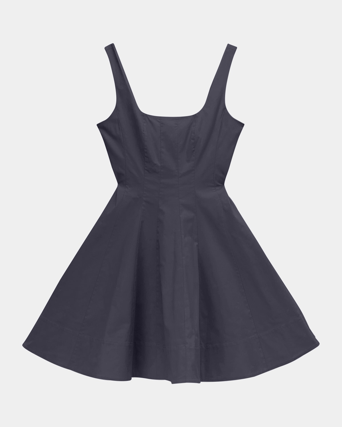 Staud Wells Corset Poplin Mini Dress In Black