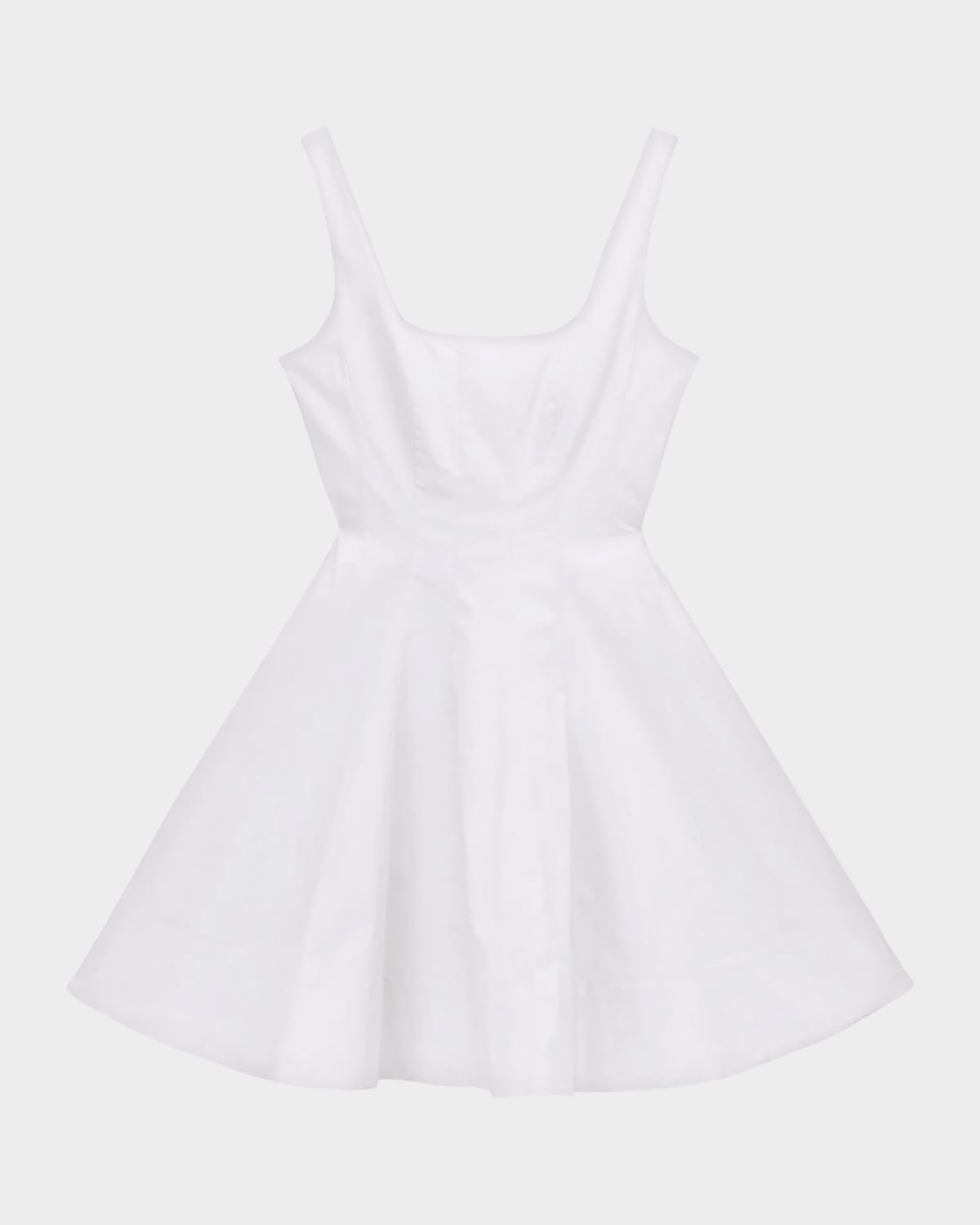 Staud Wells Corset Poplin Mini Dress In White