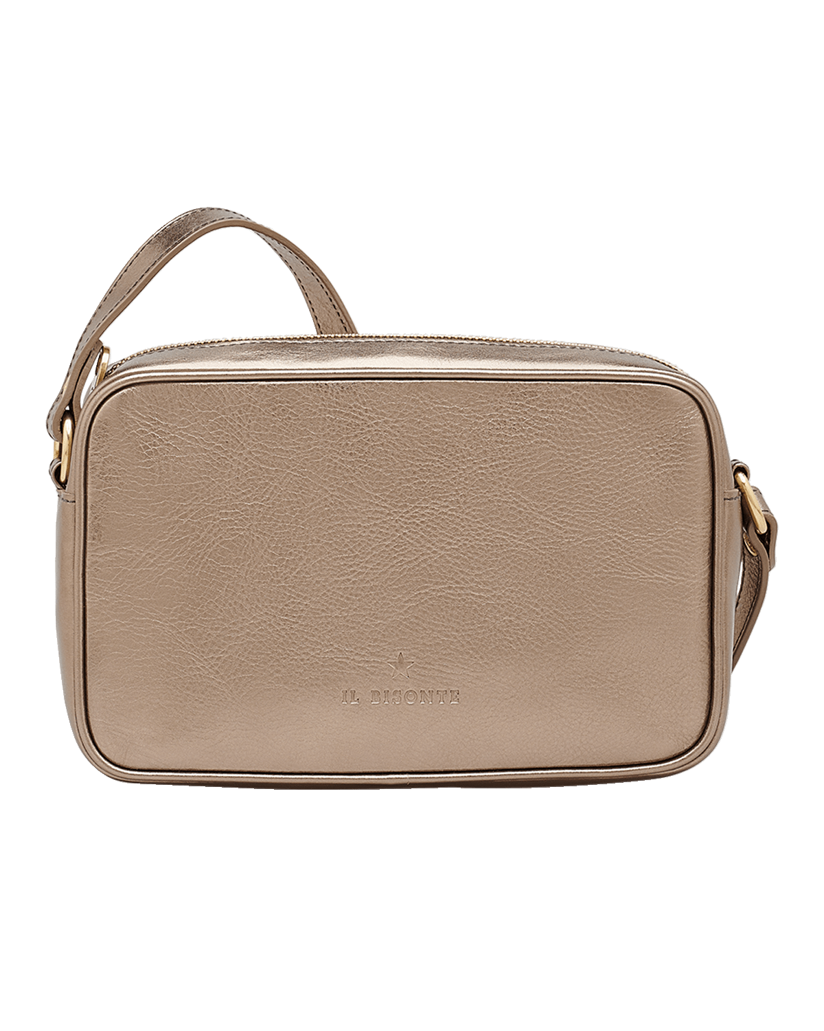 Il Bisonte Oliveta Metallic Leather Camera Crossbody Bag
