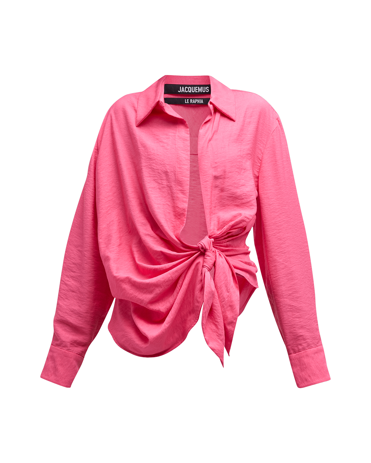 Jacquemus Bahia Draped Tie Collared Shirt