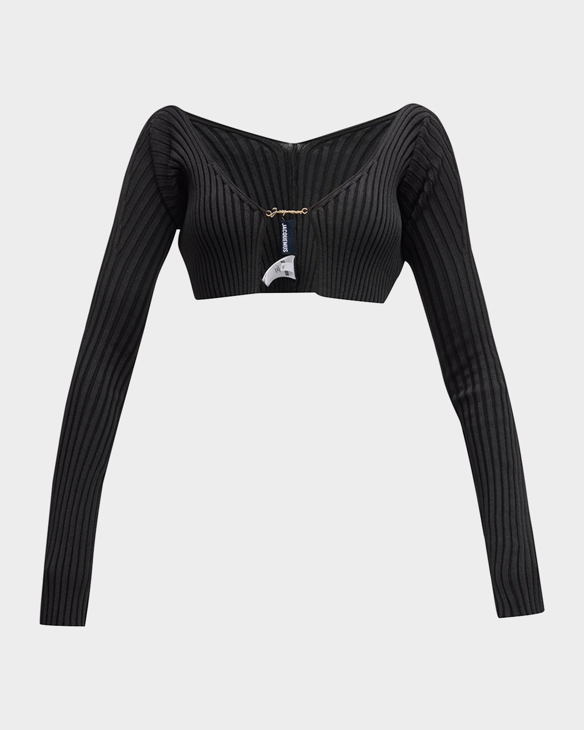 Jacquemus Pralu Logo-Script Rib Cardigan