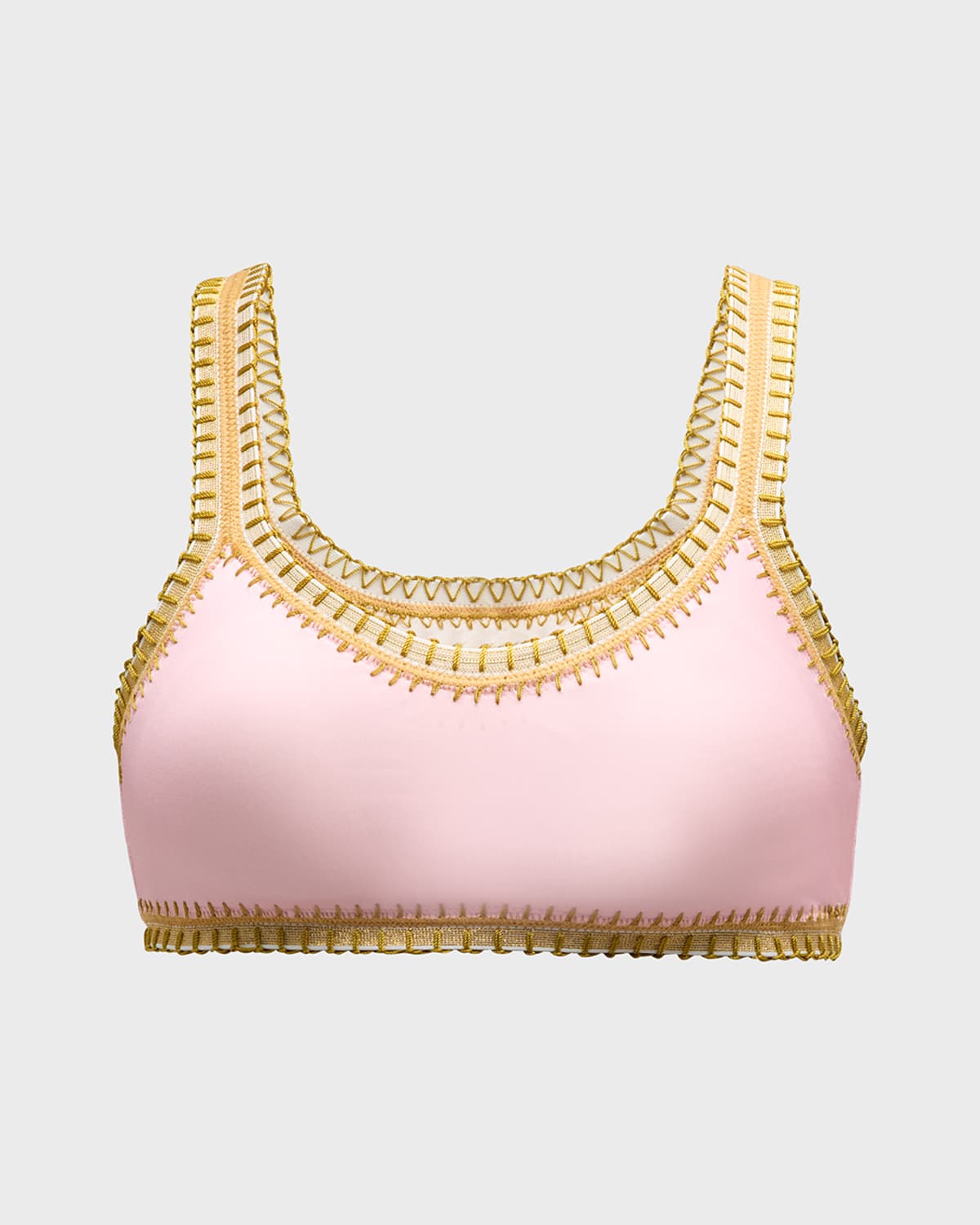 Platinum Inspired by Solange Ferrarini Crochet Trim Bikini Top