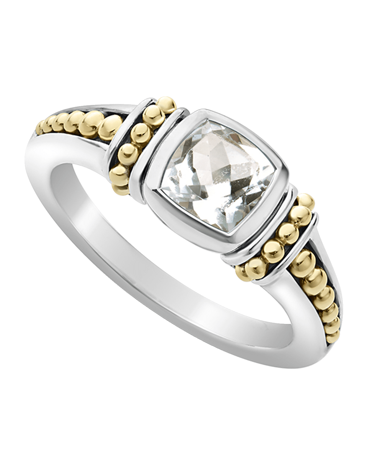 LAGOS Rittenhouse White Topaz 6mm Cushion-Set Ring