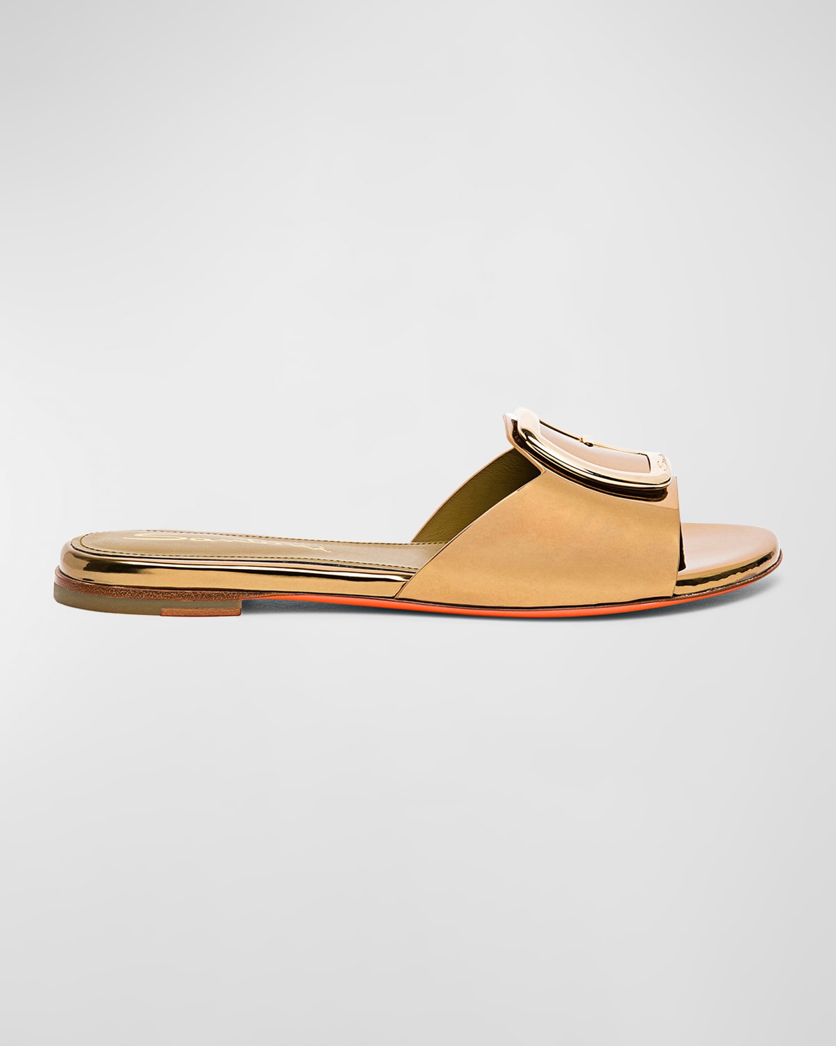 gold slide sandals