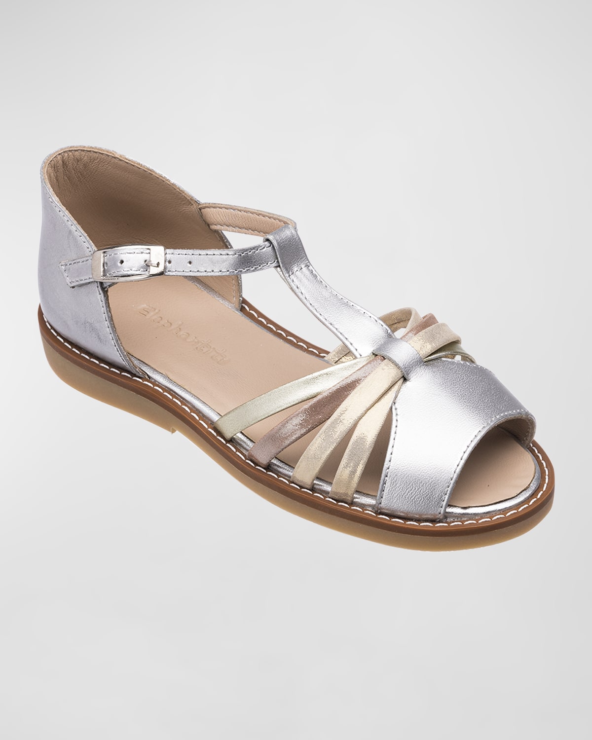 Elephantito Girl 's Nadine Metallic Leather Sandals, Toddler/Kids