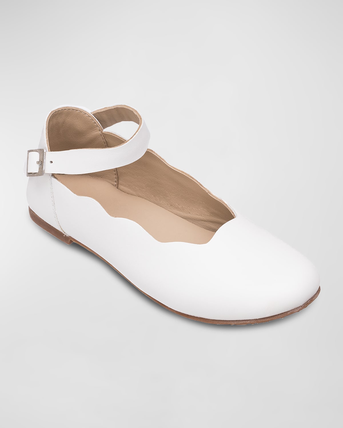 Elephantito Girl 's Ondia Metallic Leather Ballerina Flats