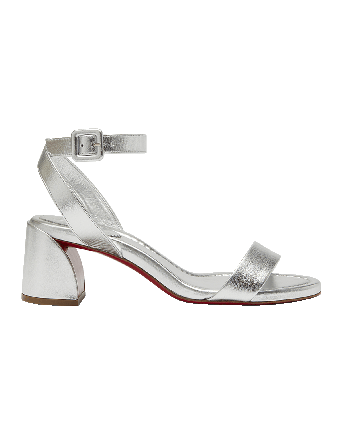 Christian Louboutin Miss Sabina Metallic Red Sole Ankle-Strap Sandals