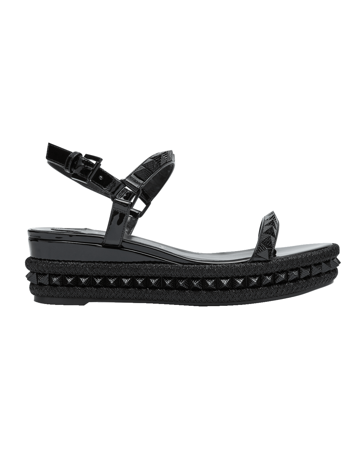 Christian Louboutin Pyraclou Patent Spike Wedge Sandals