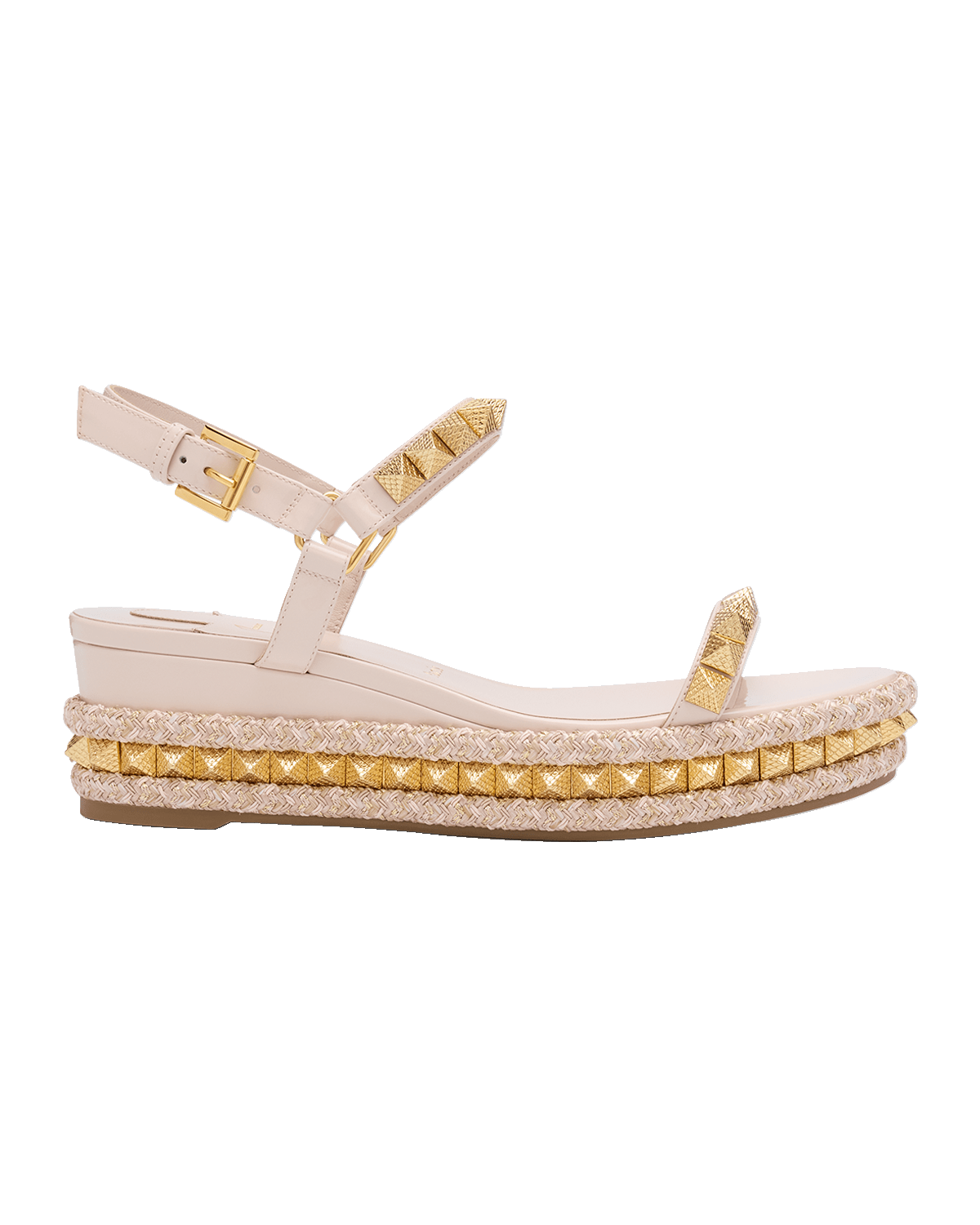 Christian Louboutin Pyraclou Patent Spike Wedge Sandals