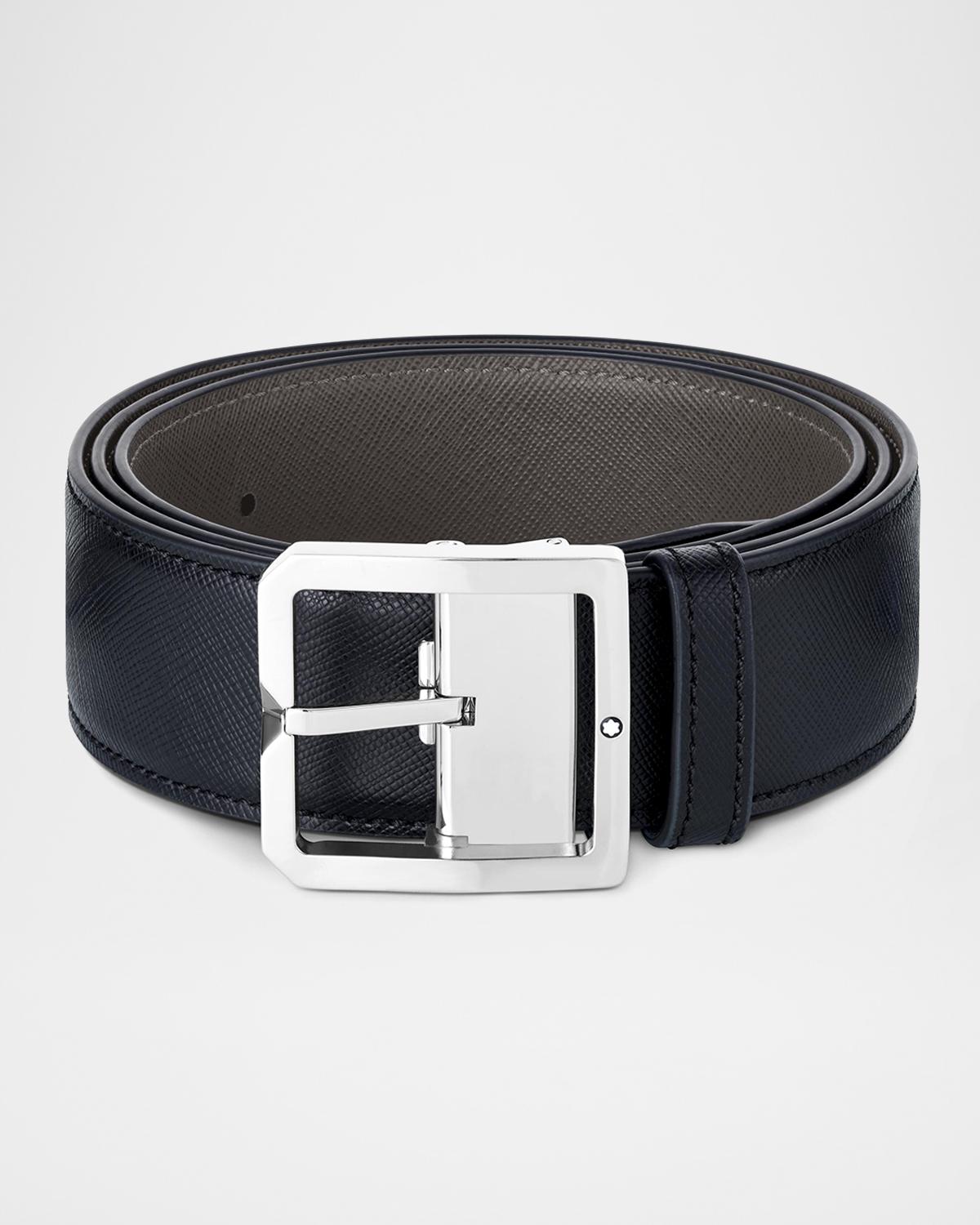 Montblanc Men's Pin Buckle Reversible Leather Belt