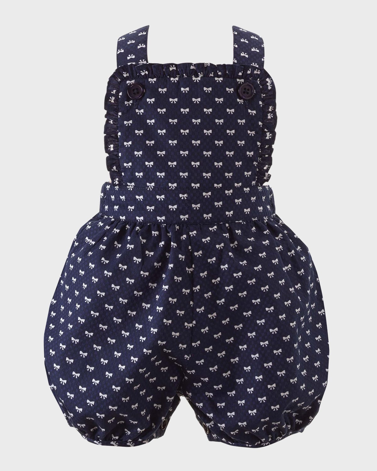 Rachel Riley Girl's Bow-Print Dungarees, Size 6M-24M