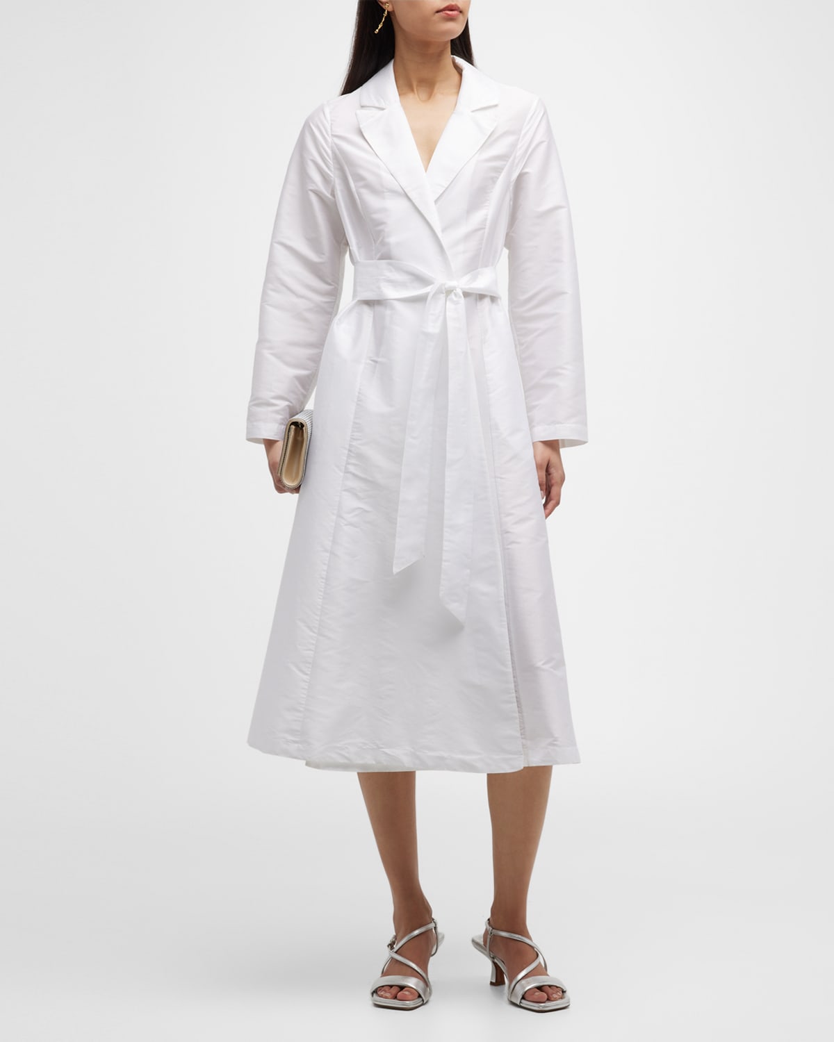 Long Sleeves Silk Shirt Dress | Neiman Marcus