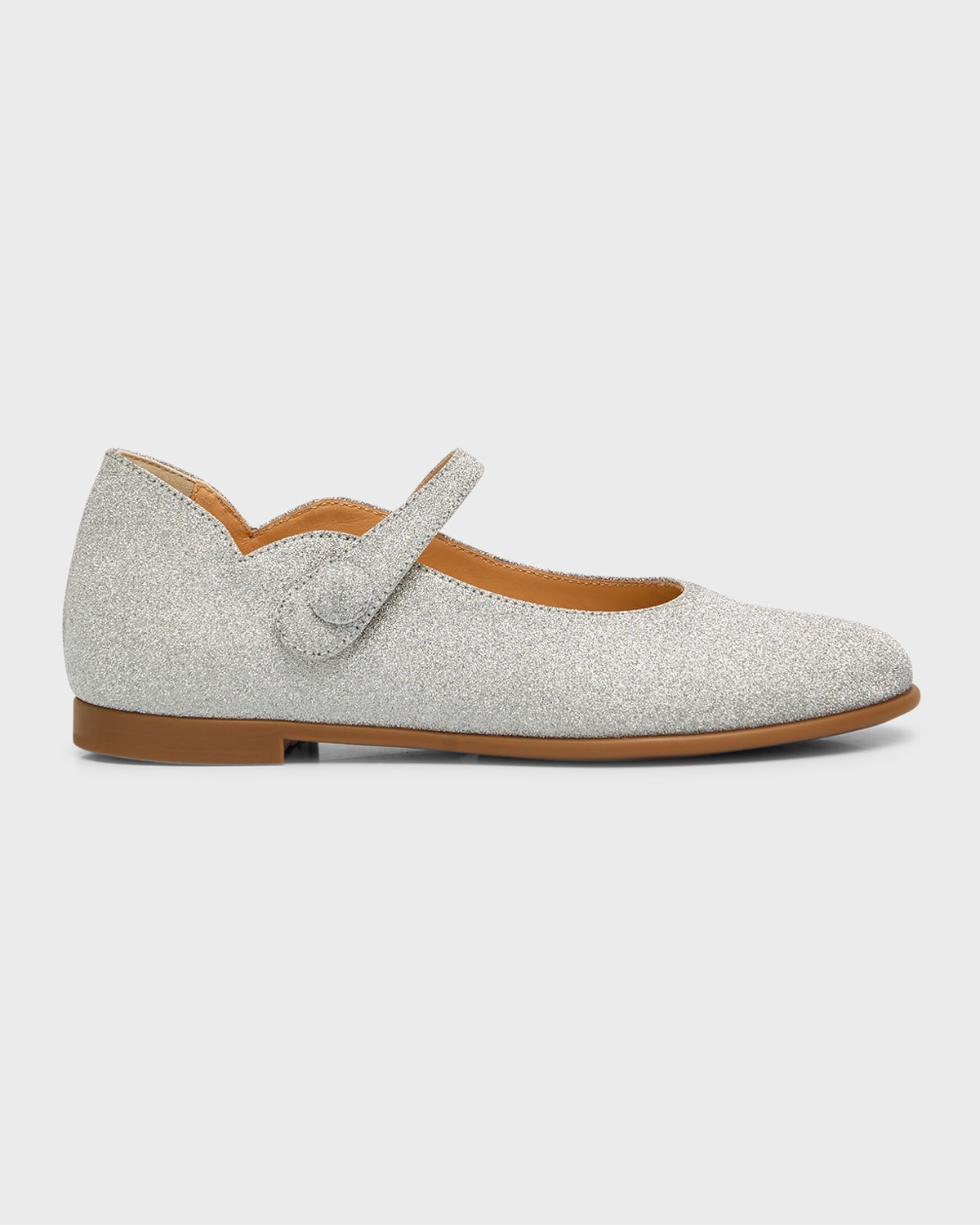 Christian Louboutin Girl's Melodie Chick Glitter Calf Ballerina Flats, Toddler/Kids