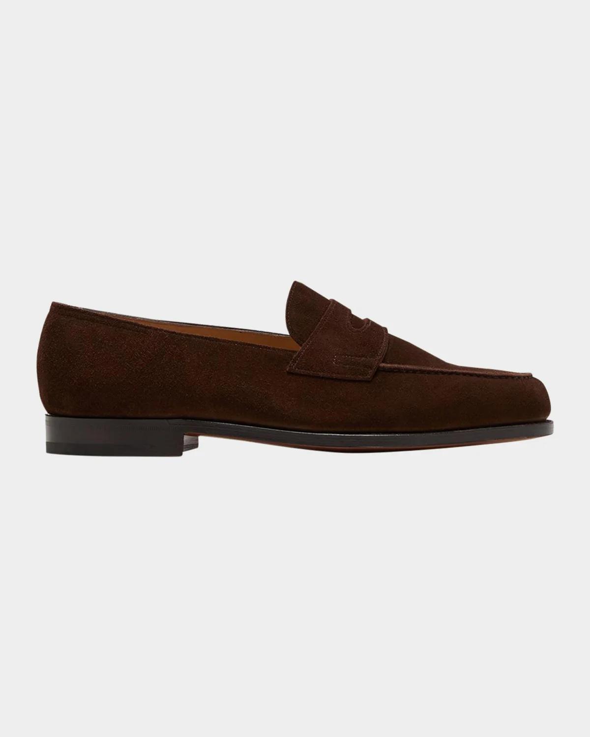 John Lobb Men's Lopez Suede Penny Loafers