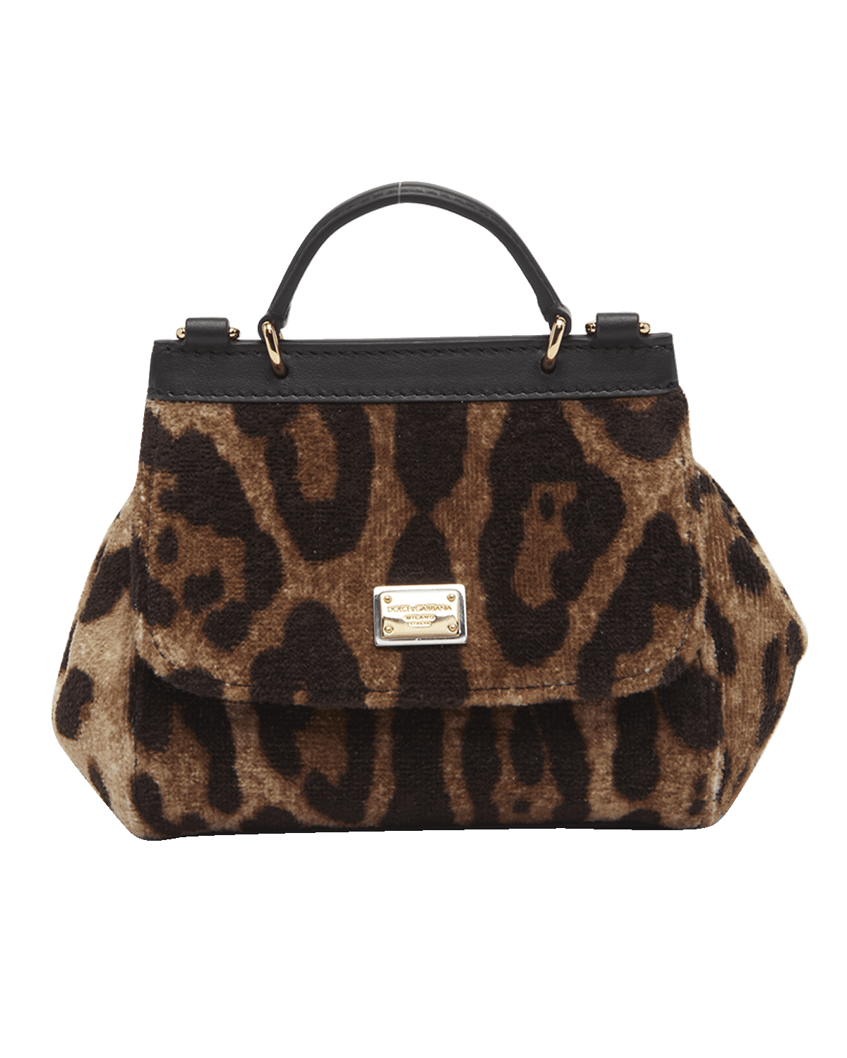Dolce&Gabbana Girl's Sicily Faur-Fur Leopard-Print Satchel Bag