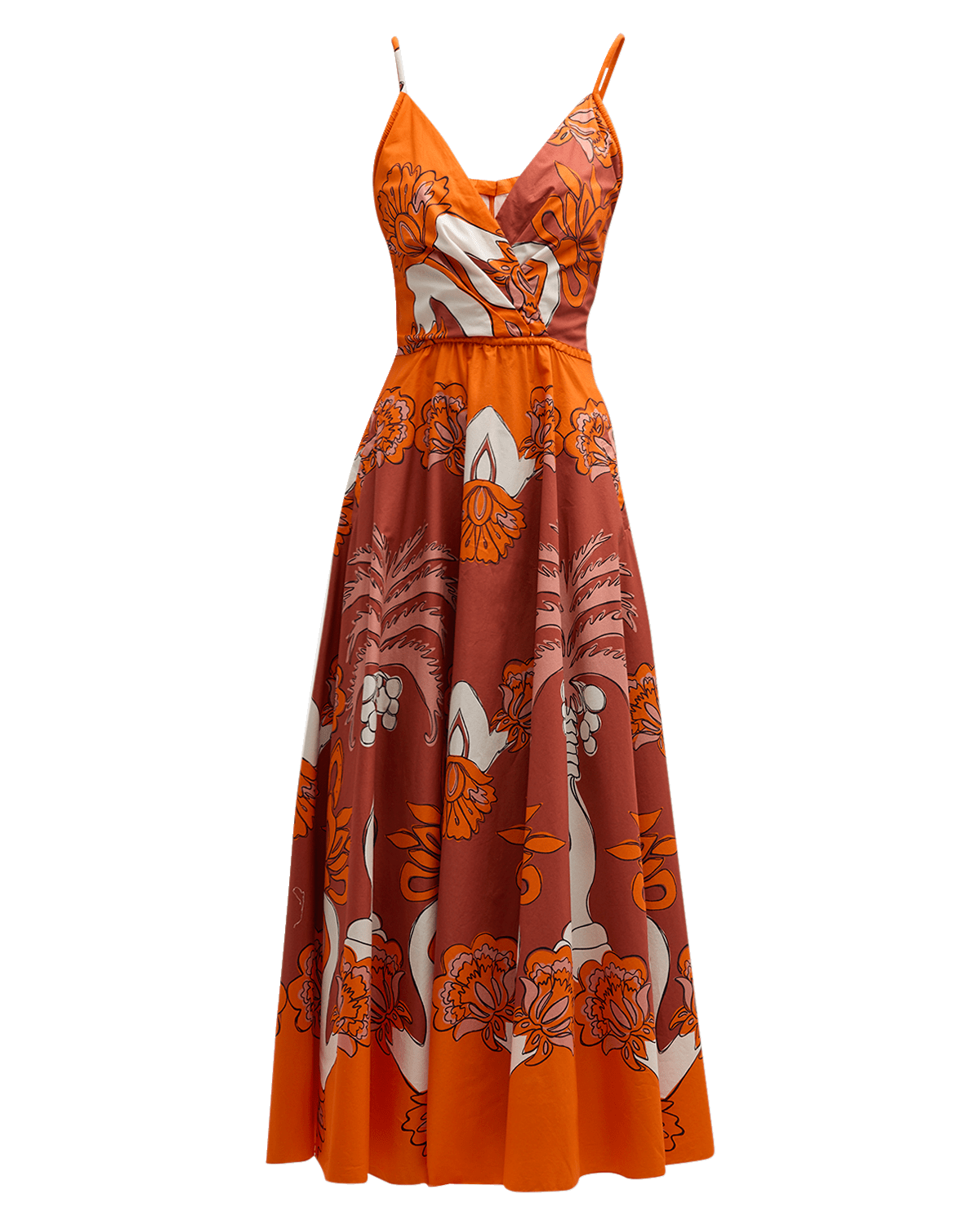 Johanna Ortiz Sumo Florentino Surplice-Neck Sleeveless Midi Dress