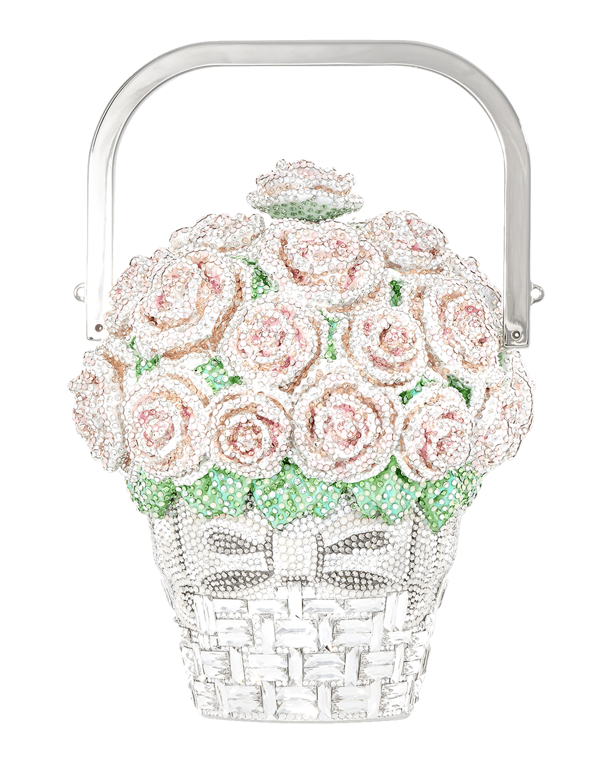 Judith Leiber Couture Basket of Roses Blush Bouquet Top-Handle Bag