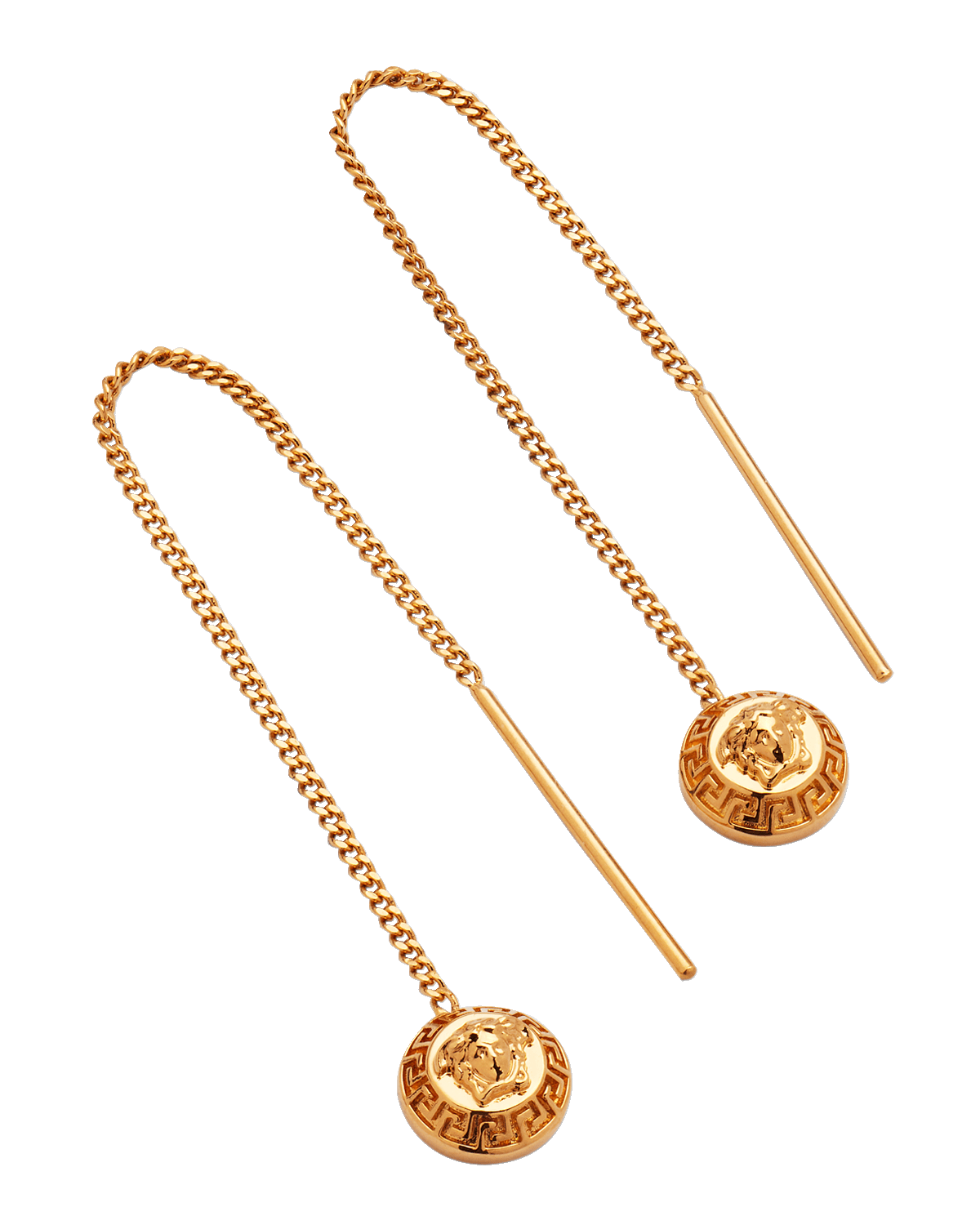Versace Greca and Medusa Drop Earrings