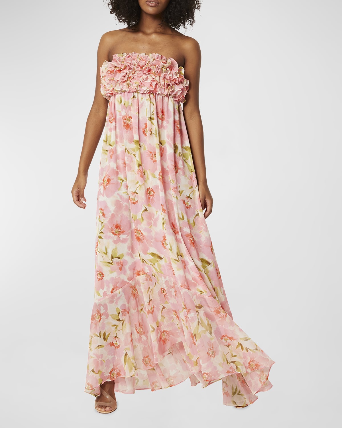 Strapless Floral Dress | Neiman Marcus