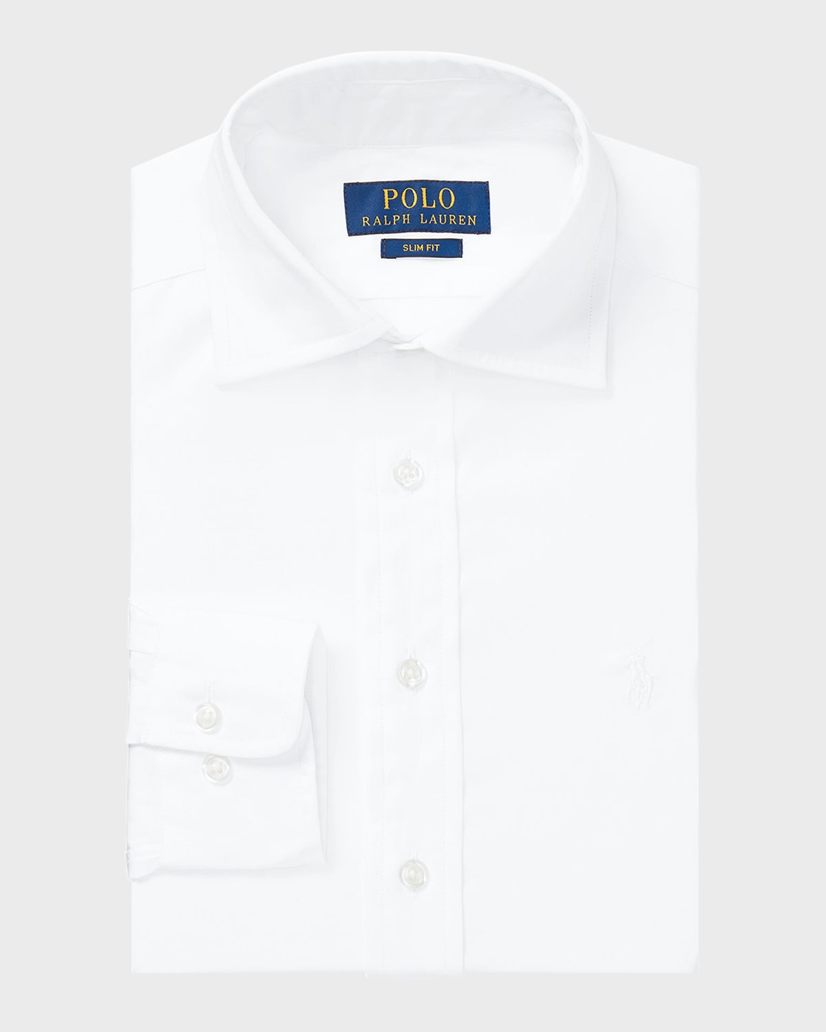 Ralph Lauren Childrenswear Boy's Poplin Embroidered Dress Shirt, Size 8-18