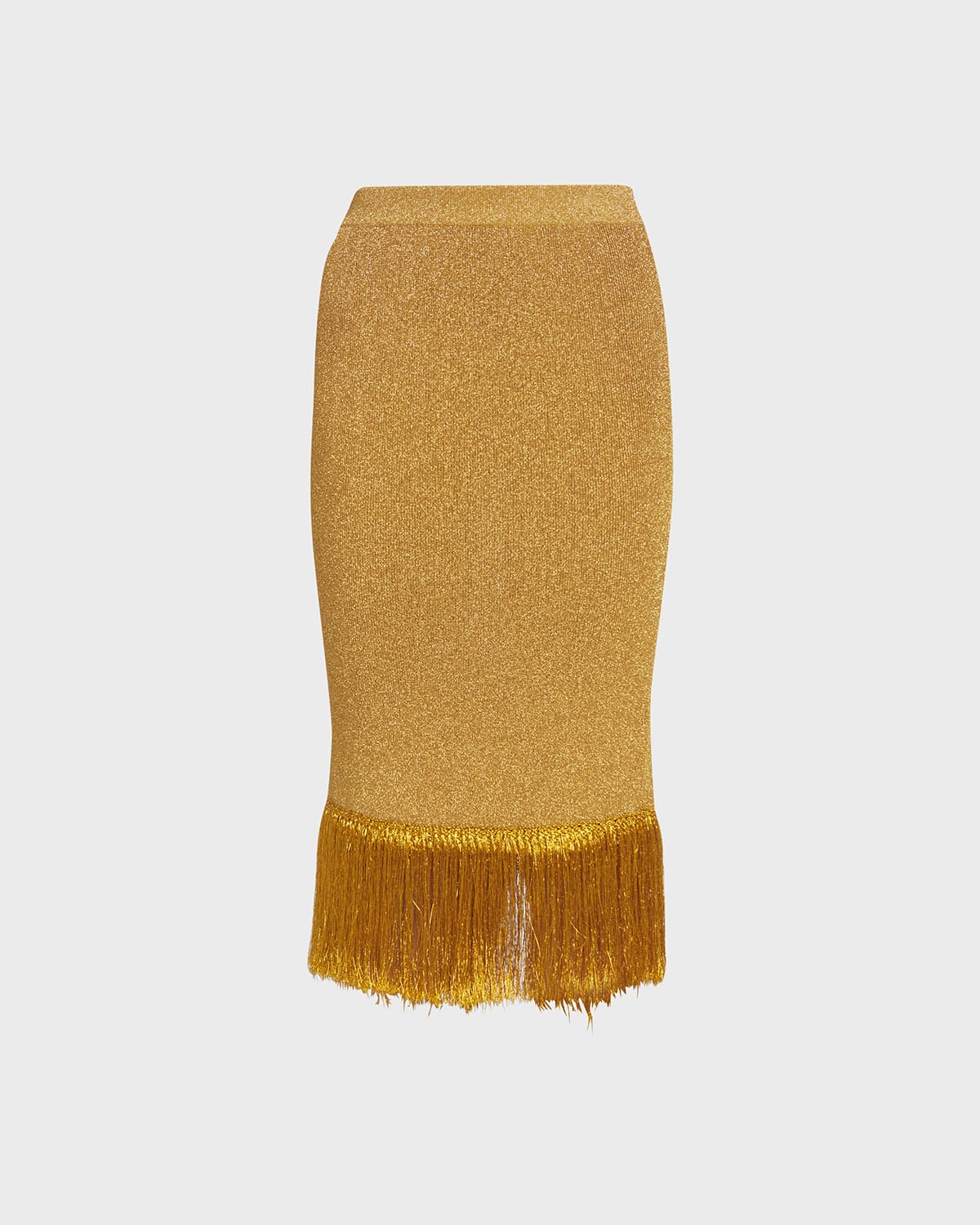 Bottega Veneta Metallic Fringe-Hem Pencil Skirt