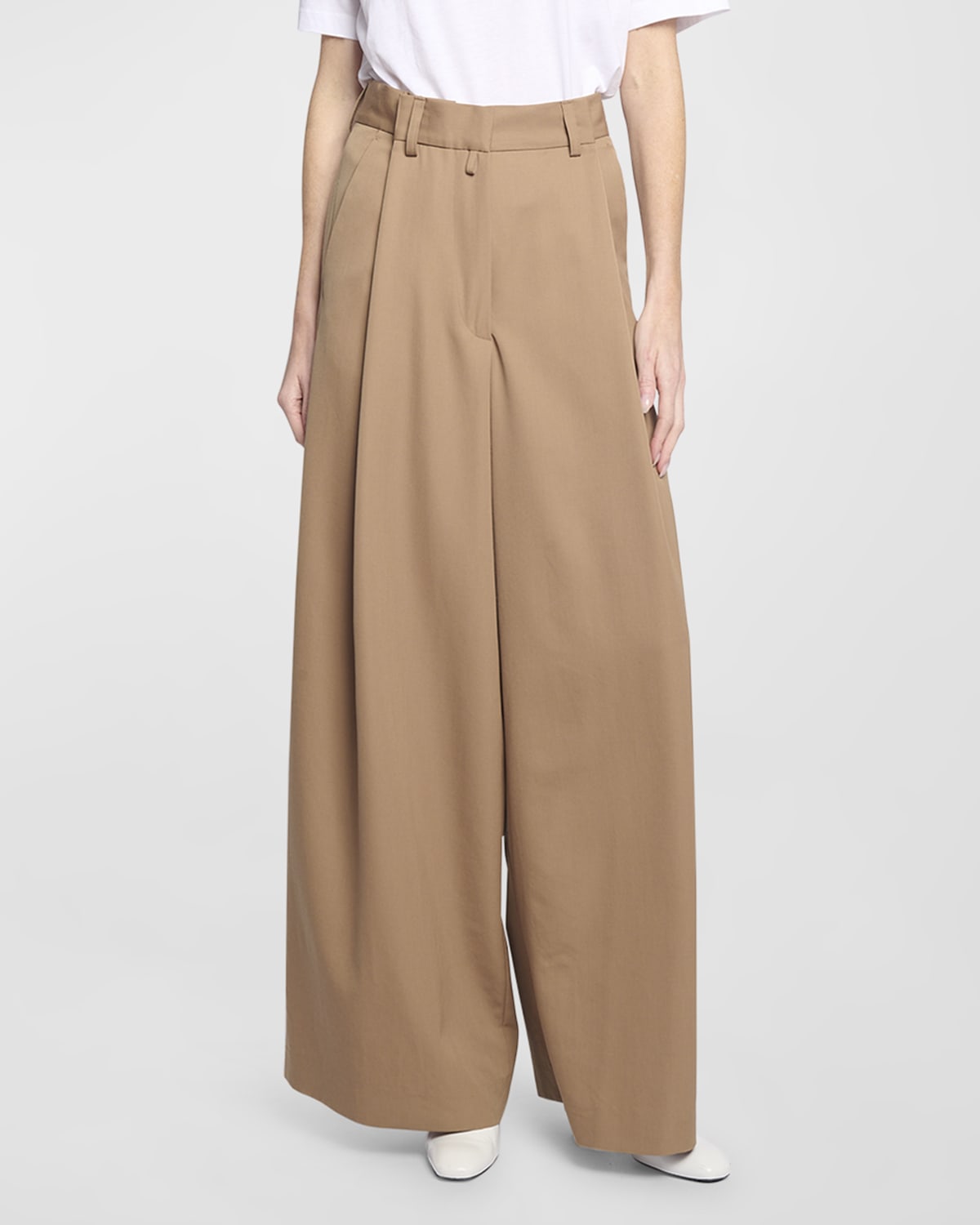 Pleated Wide Leg Pants | Neiman Marcus